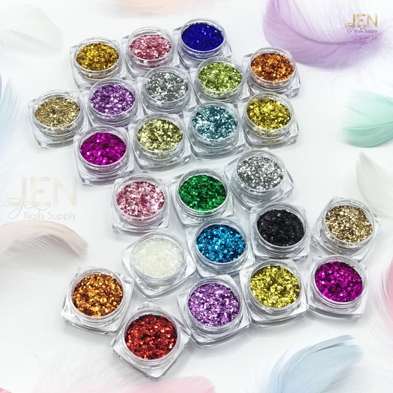 Nhũ kim tuyến set 12 màu-phụ kiện nail móng