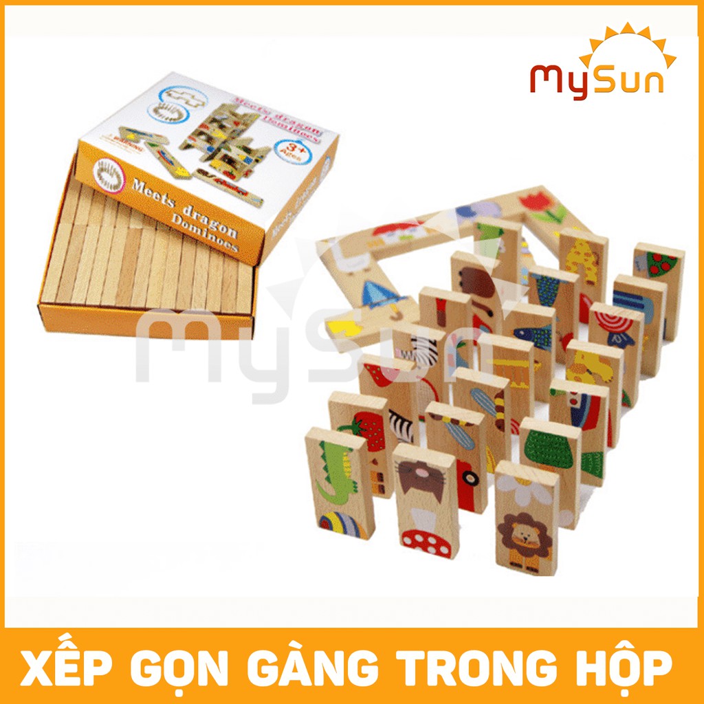 Domino Gỗ 🌸FREESHIP🌸 cho bé số toán học | Đồ chơi xếp hình thông minh trẻ em bằng gỗ cho bé 1 2 3 4 5 tuổi - MYSUN