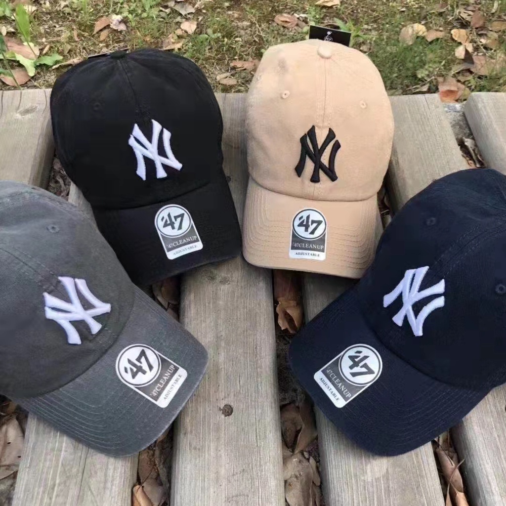 47 Brand  Mũ Lưỡi Trai Cotton Thêu Họa Tiết Thời Trang Unisex