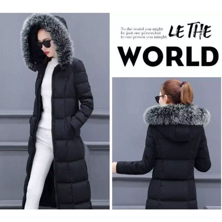 Áo PHAO cotton mùa đông dày và dài đến gối mới kiểu dáng ôm dành cho nữ-N72-M