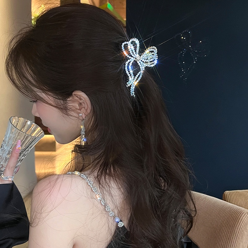 Kẹp Tóc Hình Nơ Đính Ngọc Trai Thời Trang Hàn Quốc Cho Nữ