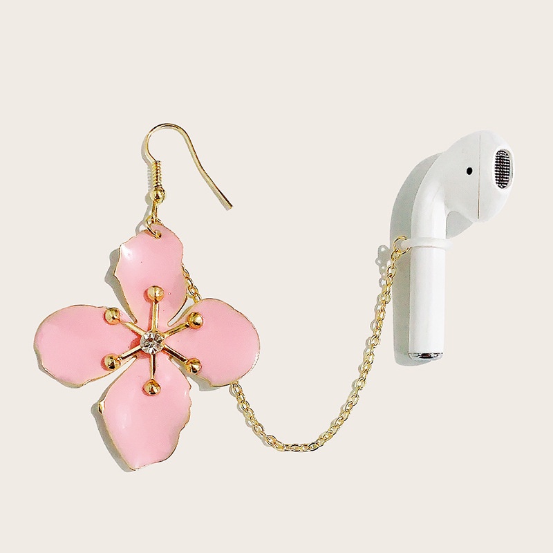 Tai Nghe Bluetooth Không Dây Chống Thất Lạc Hình Bông Hoa Màu Hồng Xinh Xắn