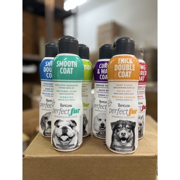 Sữa tắm dưỡng lông chó mèo Tropiclean Perfect Fur 473ml xuất xứ Mỹ