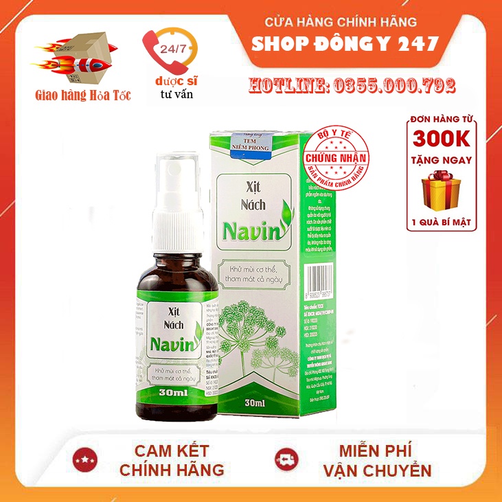 ✅Xịt Nách Navin 👍[Freeship] ❤️ - Hết mùi dứt điểm - Khô thoáng vùng da dưới cánh tay