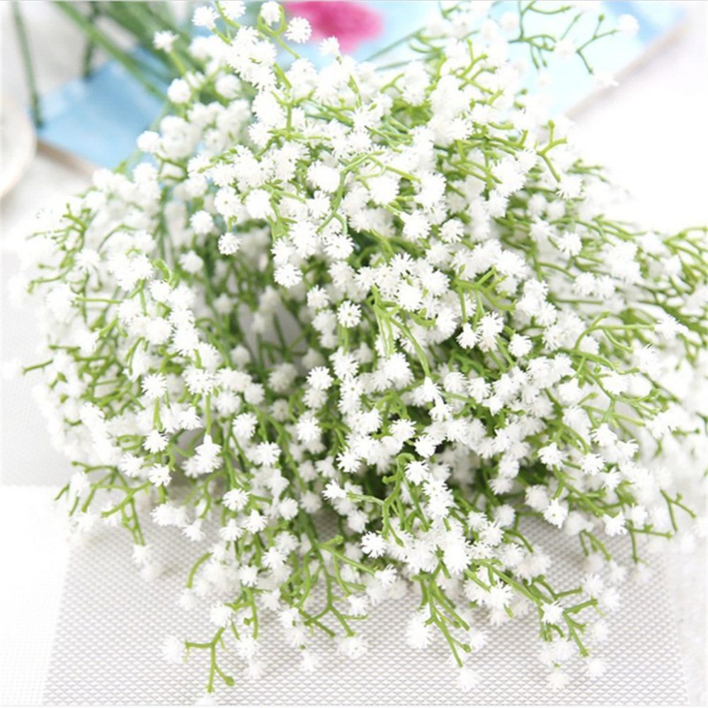 1 nhánh hoa Gypsophila nhân tạo bằng nhựa màu trắng thoáng khí trang trí nhà cửa/khách sạn/tiệc cưới