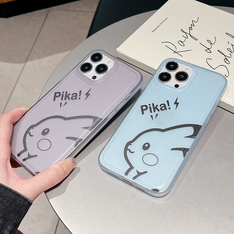 Ốp Điện Thoại Trong Suốt Họa Tiết Pikachu Chống Sốc Cho iPhone 13 11 12 Pro Max X XS XR XSMax iPhone11 13Pro 13ProMax