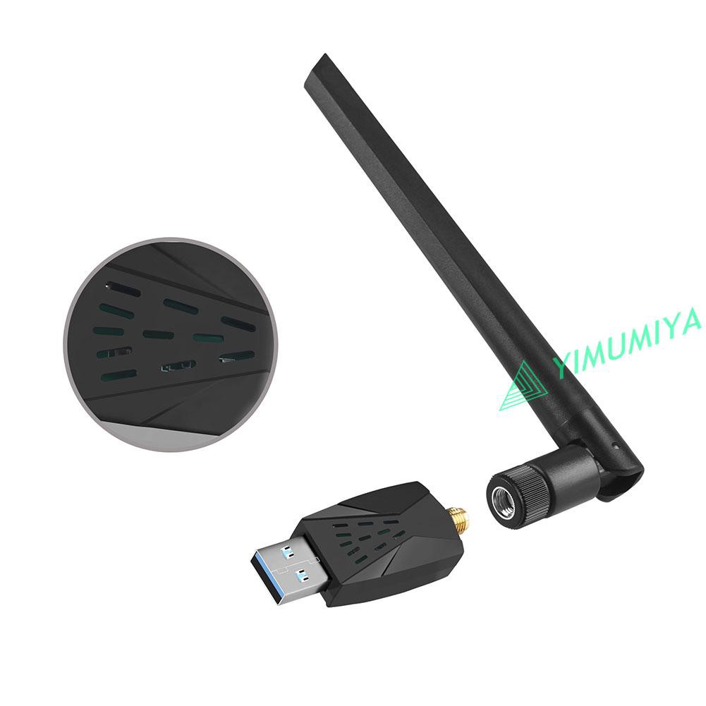 YI 1300M USB Mini WiFi Dongle Adapter Dual Band Wireless Receiver with Antenna