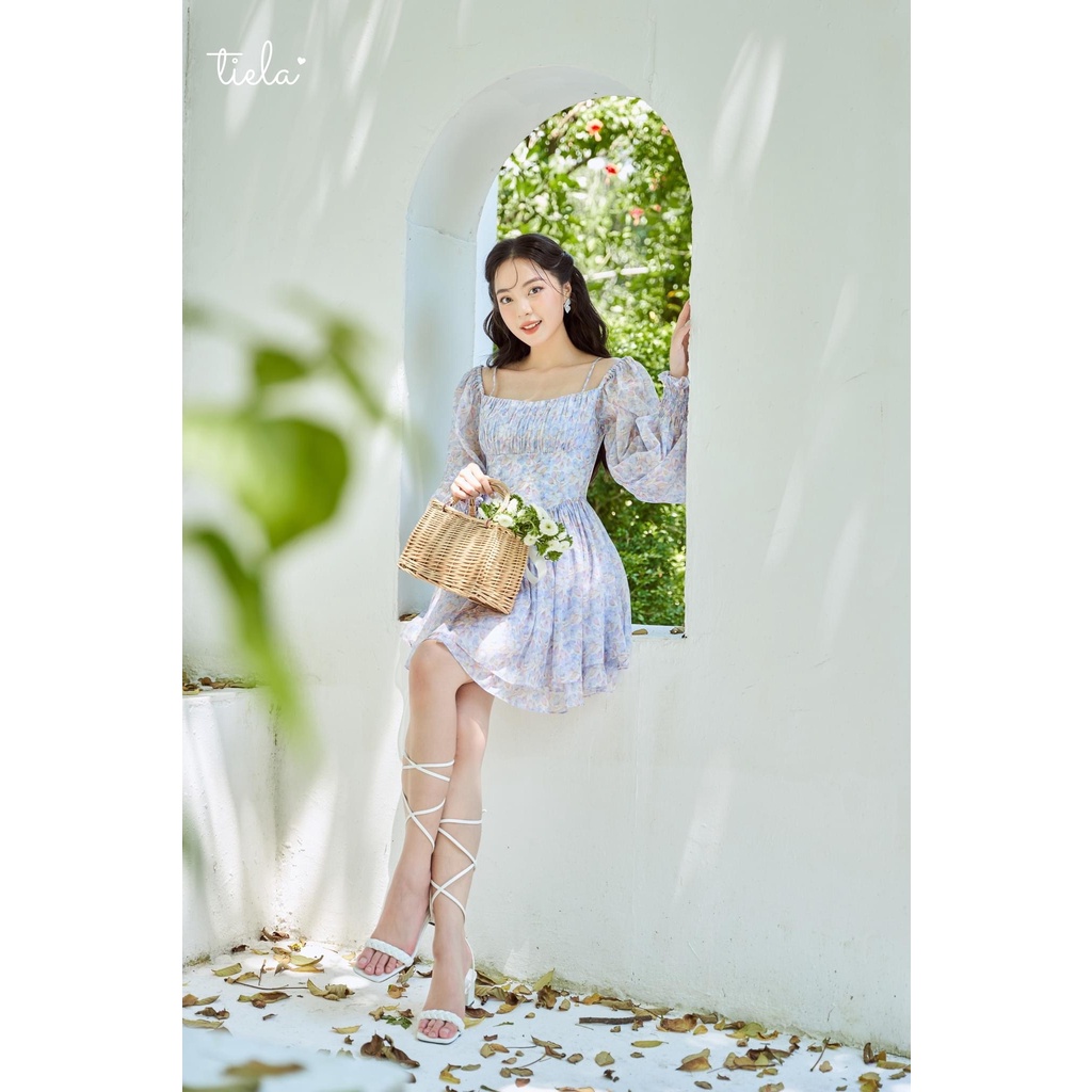 TIELA Đầm váy hoa hồng tím hai tầng - Michelia Dress