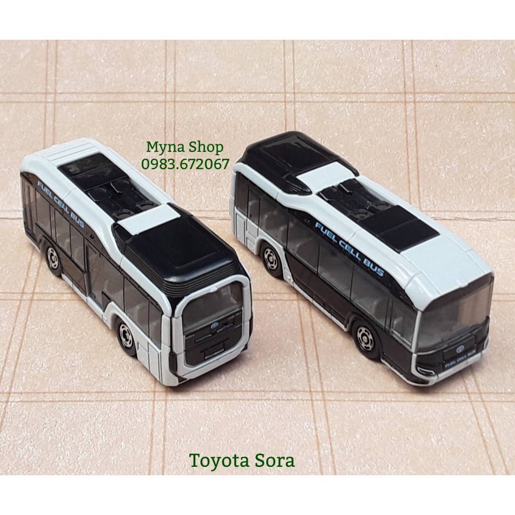 Đồ chơi mô hình tĩnh xe tomica không hộp, Toyota Sora, Fuel Cell Bus