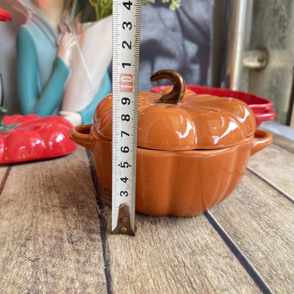 Bát sứ, bát sứ có nắp hình cà chua, bí ngô xinh xắn, có tai cầm, dùng được với lò vi sóng, dung tích 500ml