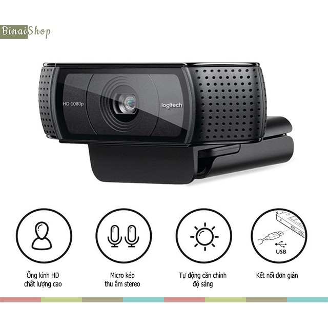 [BH: 24 tháng] Logitech C920E - Webcam Full HD 1080P Họp Trực Tuyến, Tương Thích PC, IP Tivi, Android Box