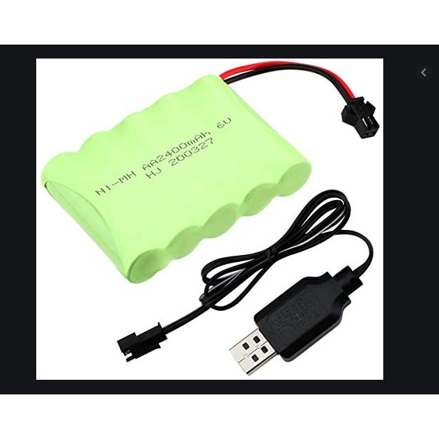 Pin Với sạc usb 6v 2400mah Pin sạc xe điều khiển đồ chơi điều khiển