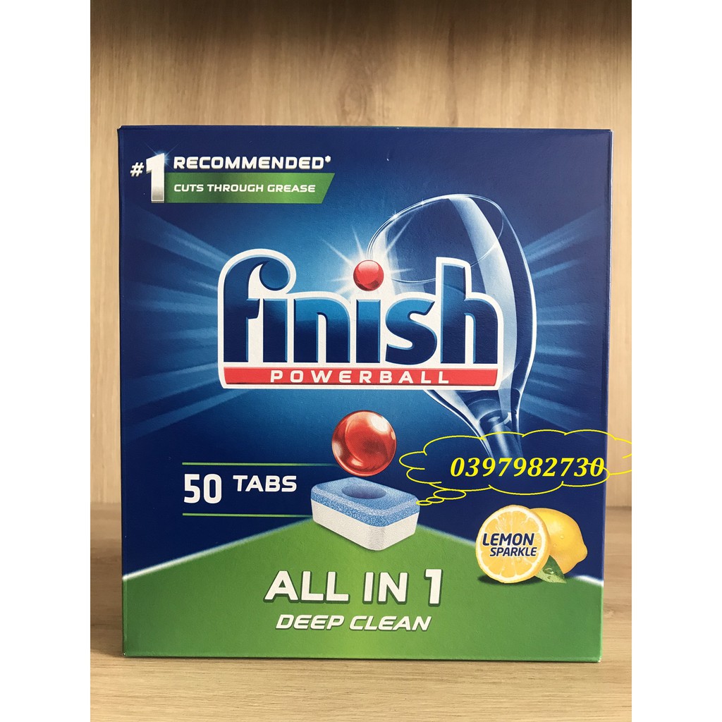 Viên rửa chén bát Finish All In 1  - Hộp 50 - 52 - 100 viên