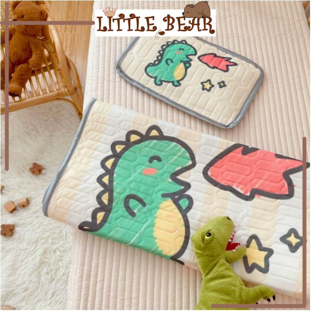 Chiếu Điều Hoà CAO SU Non In Hình 5D Thoáng Mát Mềm Mịn Cho Bé - Little Bear