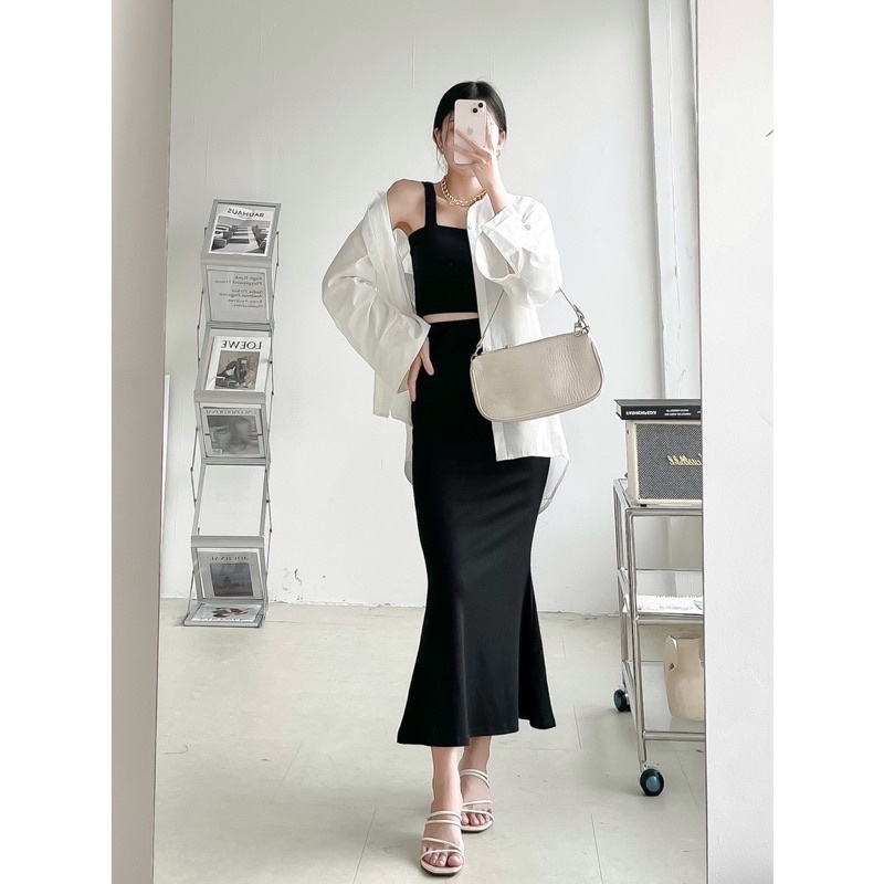 Chân váy đuôi cá dáng dài phong cách Ulzzang Hàn Quốc tôn dáng cực đỉnh
