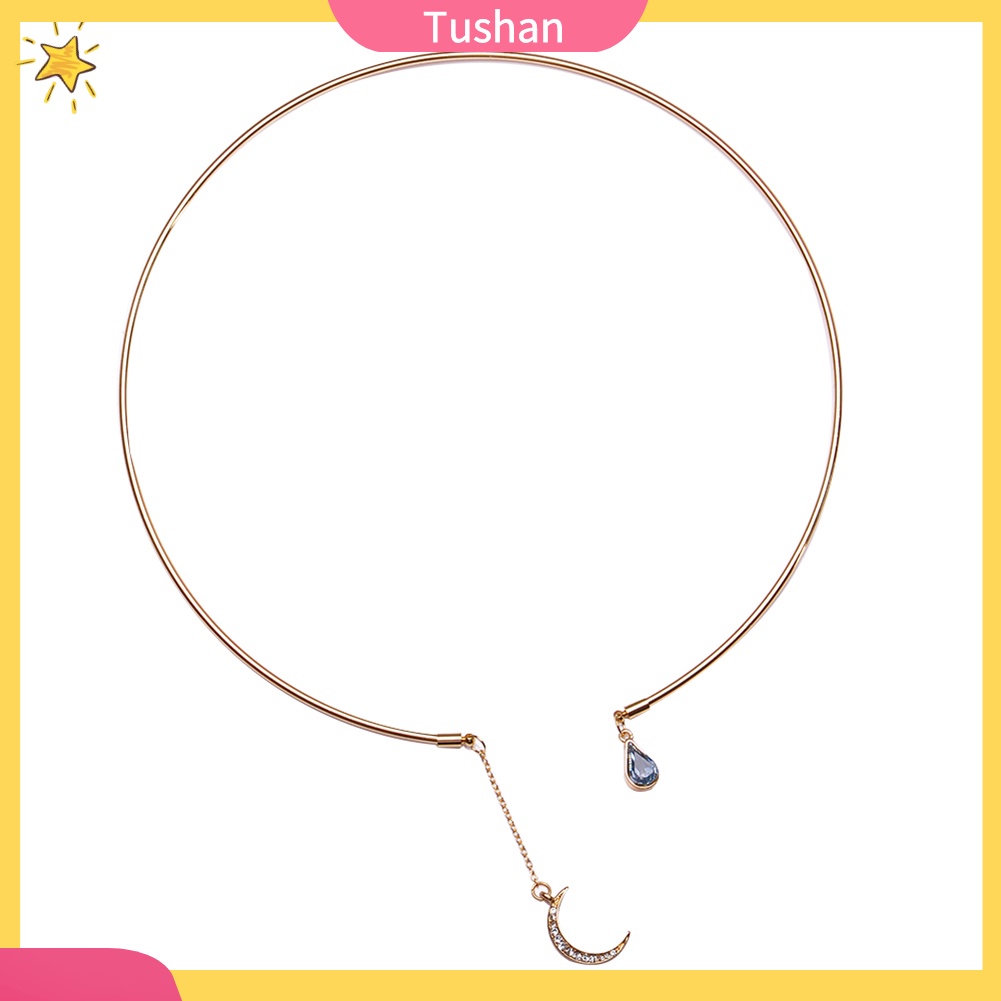 Vòng cổ choker mặt trăng lưỡi liềm tush _ đính đá