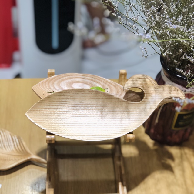Khay gỗ decor hình cá