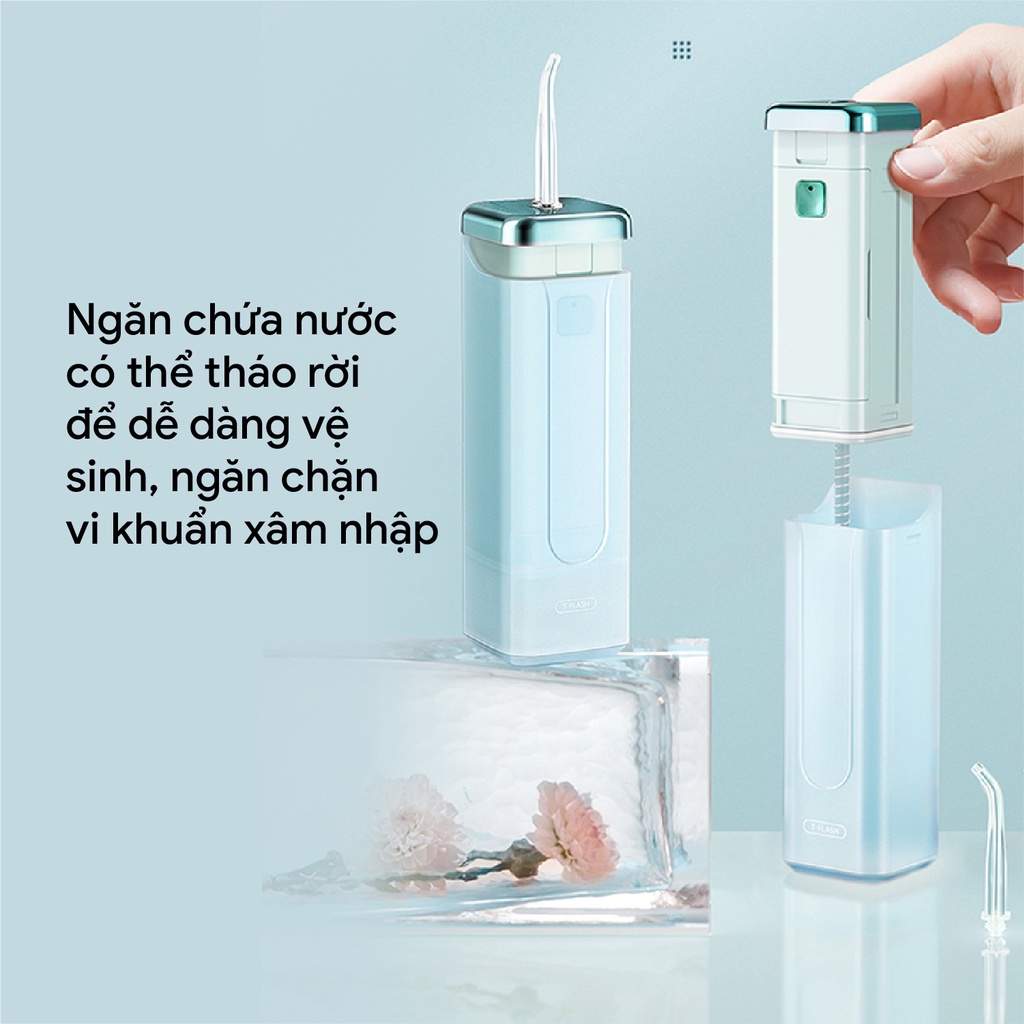 Tăm nước cầm tay vệ sinh răng miệng T-Flash nhỏ gọn tiện lợi bỏ túi