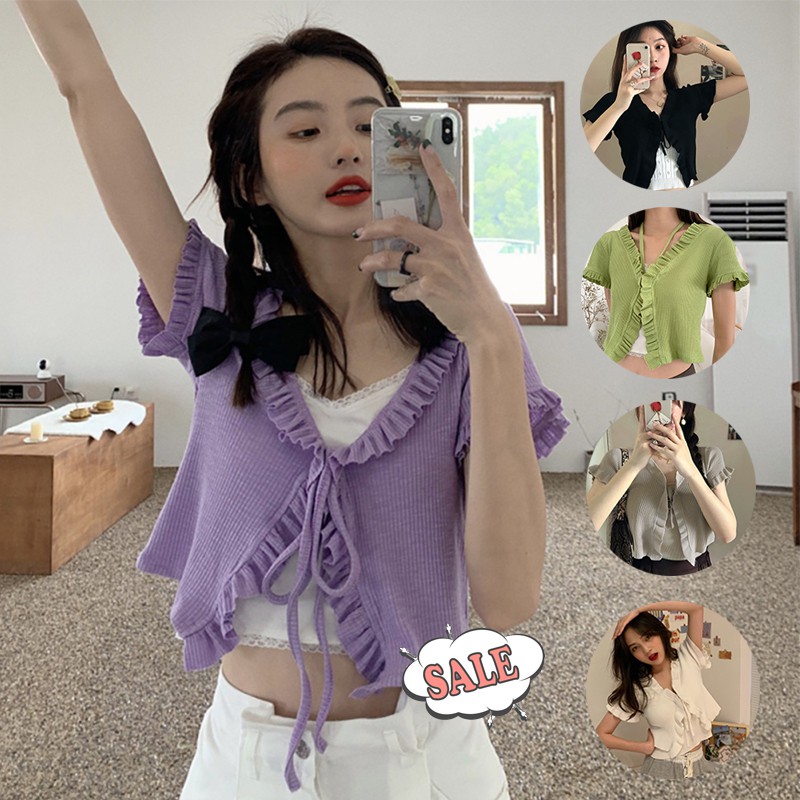 Tay Dài Nữ Dệt Kim Hàn Quốc Cổ Chữ V Áo thời Cardigan | BigBuy360 - bigbuy360.vn