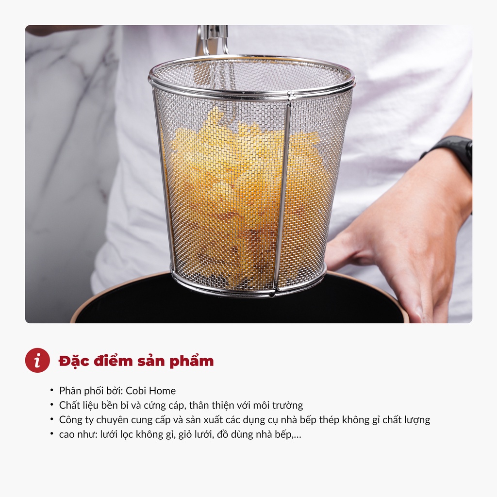 Vá trụng hủ tiếu mì inox cao cấp - Lưới Mịn, Dày - Nhiều Size - COBI HOME