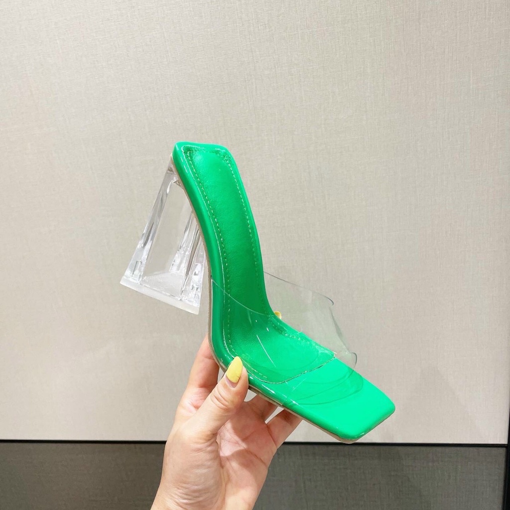 Giày cao gót 1 quai trong da mềm thời trang, gót tam giác Siêu hot 2022 (kèm video)