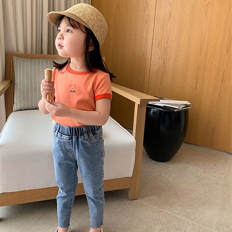 Áo Thun Tay Ngắn Màu Sắc Kẹo Ngọt Cho Bé 1-6 Tuổi