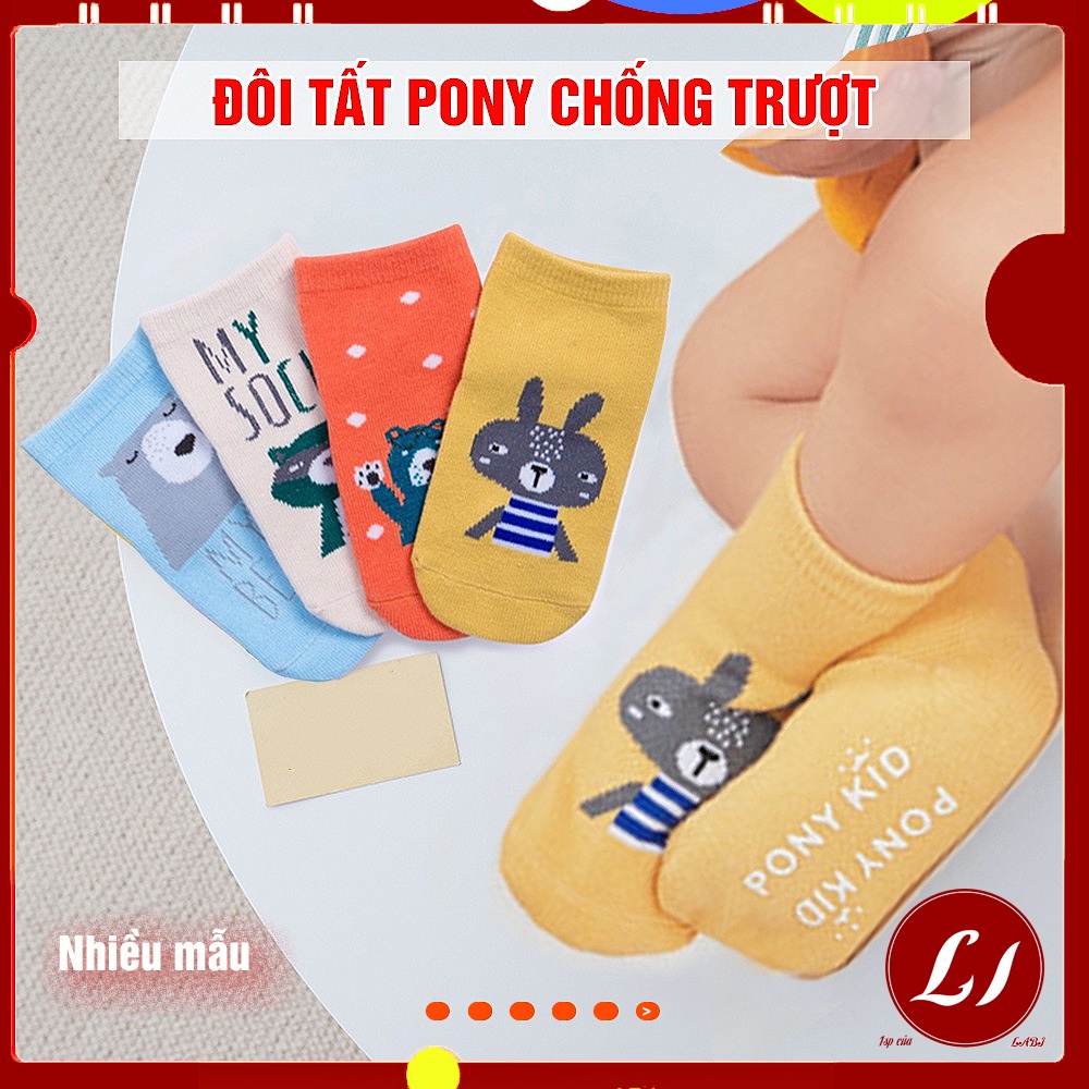 Set 5 đôi Tất Pony Kid đế chống trơn trượt cho bé 0-2 tuổi