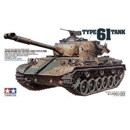 Mô hình lắp ráp xe tăng quân sự Nhật Bản JAPAN GROUND SELF DEFENCE FORCE TYPE 61 Tamiya 35163