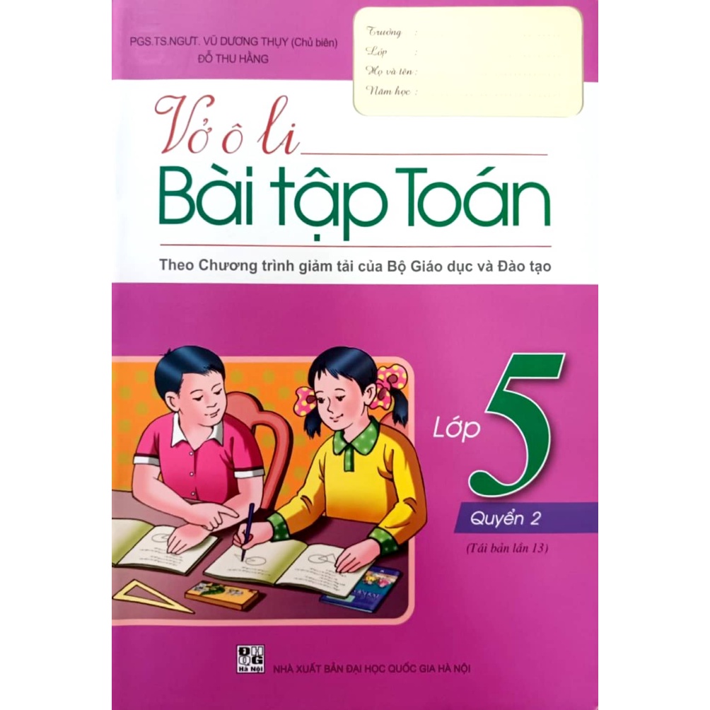 Sách - Vở ô li Bài tập toán lớp 5 - Vũ Dương Thụy
