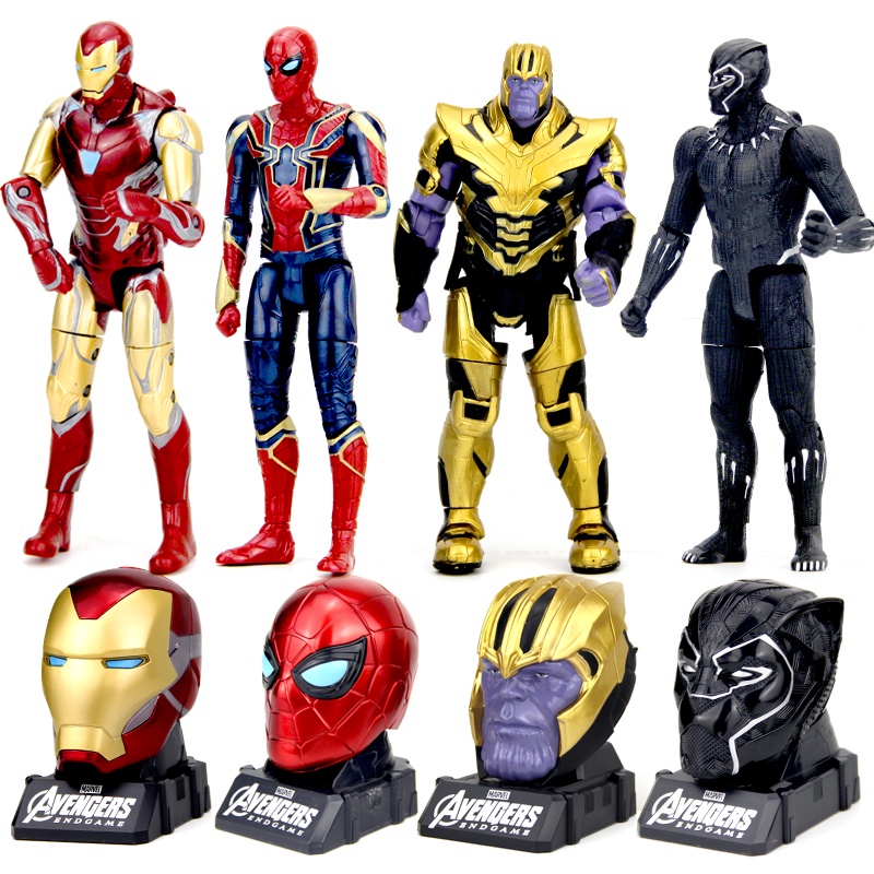 ◎❡SC Johnson Marvel Avengers Mô hình Spider Iron Man Thanos Black Panther Biến dạng Con rối Đồ chơi làm bằng tay