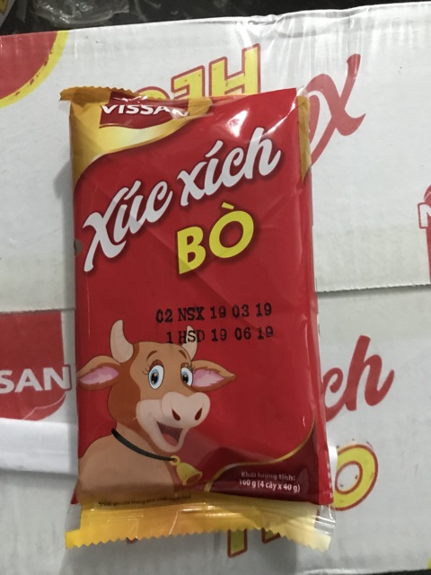 Thùng 25 Gói - 4 cây/ gói Xúc Xích Tiệt Trùng Visan