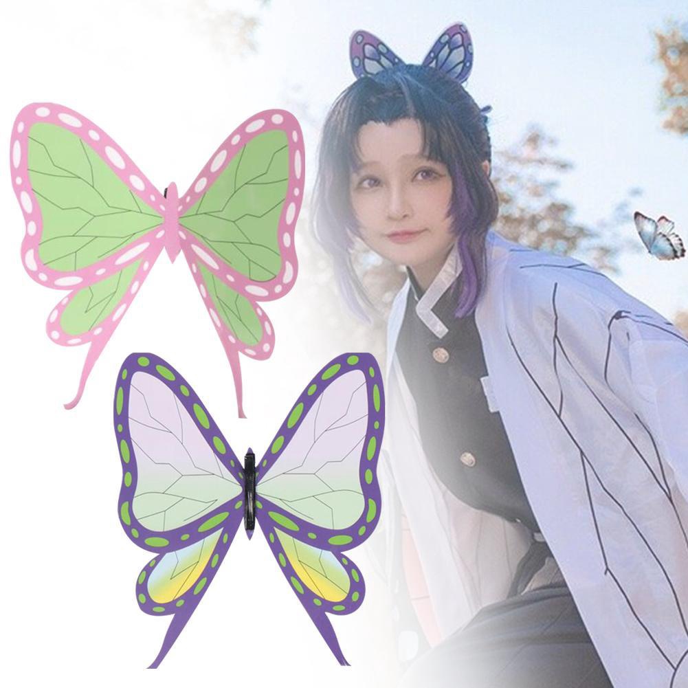 Kẹp tóc hình bướm hóa trang nhân vật Kimetsu no Yaiba Kochou Shinobu O5M2 độc đáo