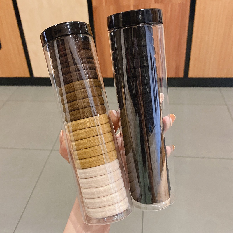 Dây Buộc Tóc NOVSET Cột tóc Nhiều Màu Sắc Trơn Kèm Ông Đựng Trong Suốt  SET 20 CHUN [ MÃ C801 ]