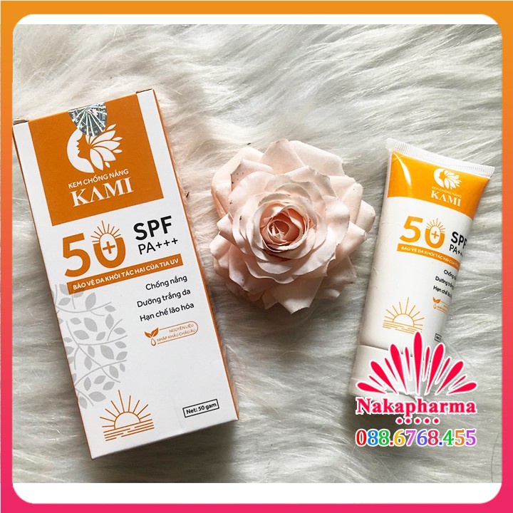 Kem chống nắng Kami SPF 50+ - Giúp da khỏe mạnh trắng sáng, giảm nám da, sạm da, ngừa tim cực tím UV