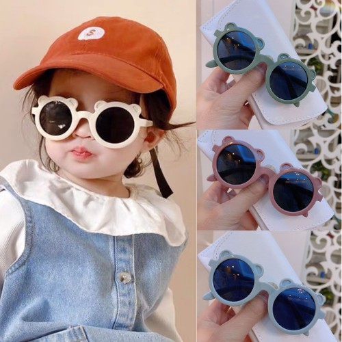 Kính râm trẻ em kính mát gọng tròn hình gấu dễ thương Dương kids