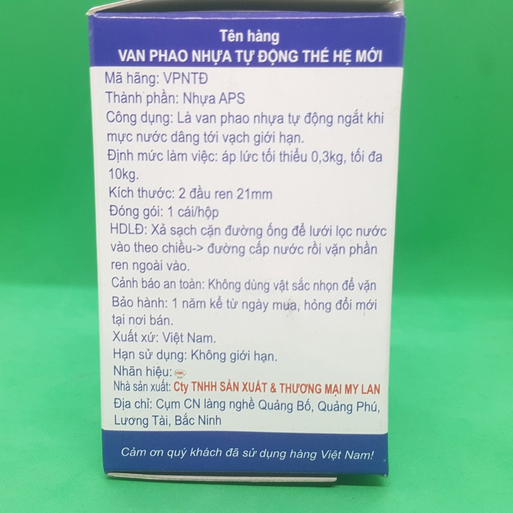 Van phao cơ tự động thông minh thế hệ mới HML - Điện Việt