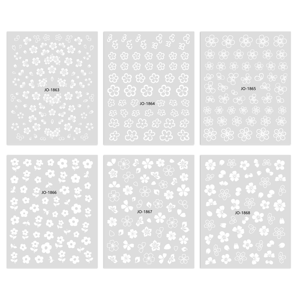 Hình Xăm Hoa Cúc Trắng 3D Trang Trí Móng Tay