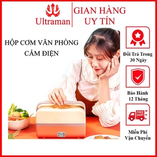 Hộp Cơm Cắm Điện Văn Phòng Ngăn Inox 304 Có Nắp Chống Tràn Hộp Đựng Cơm Giữ Nhiệt 2 Tầng Nấu Cơm Hâm Nóng Đồ Ăn Tiện Lợi