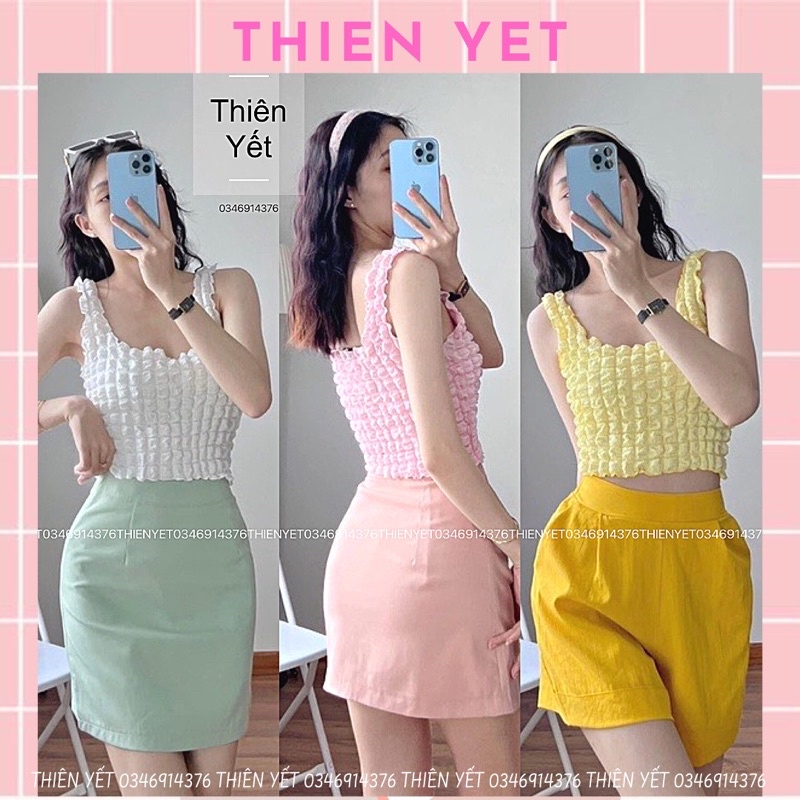 ⚡Áo Thun Croptop BA LỖ XỐP NỔI Sát Nách Thun Xốp mới lạ siêu trendy - Thiên Yết
