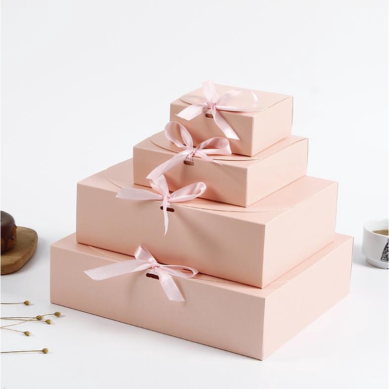 Hộp Đựng Quà Tặng 5 Màu Sắc Có Dây Ruy Băng Trang Trí Cho Tiệc Cưới/Sinh Nhật