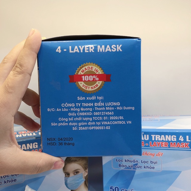 [[ HỘP 50 KHẨU TRANG Y TẾ 4 LỚP] KHẨU TRANG Y TẾ 4 LỚP KHÁNG KHUẨN