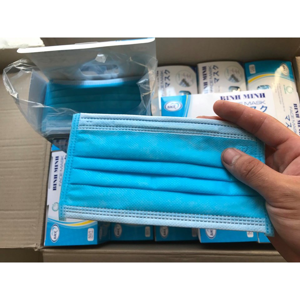 KHẨU TRANG Y TẾ BÌNH MINH  💋 FREESHIP💋 4 Lớp KHÁNG KHUẨN ( siêu dày) - 50 chiếc/hộp, Ngăn Vi Khuẩn và Khói Bụi | BigBuy360 - bigbuy360.vn