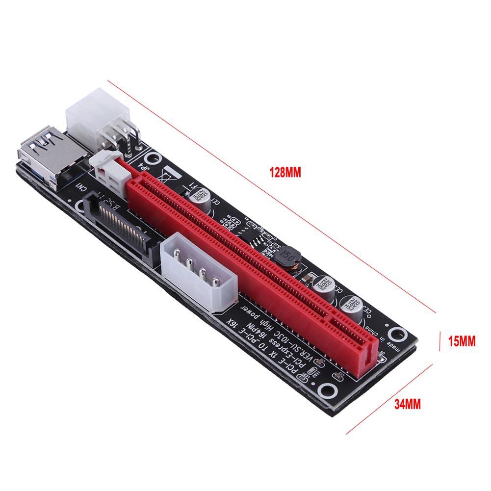 4pin 6pin SATA Power PCI Express 1x to 16X Riser Extender Card for Mining