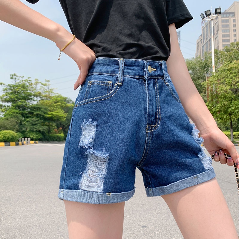 Quần Short Denim Ống Rộng Thời Trang Mùa Hè Hàn Quốc Dành Cho Nữ