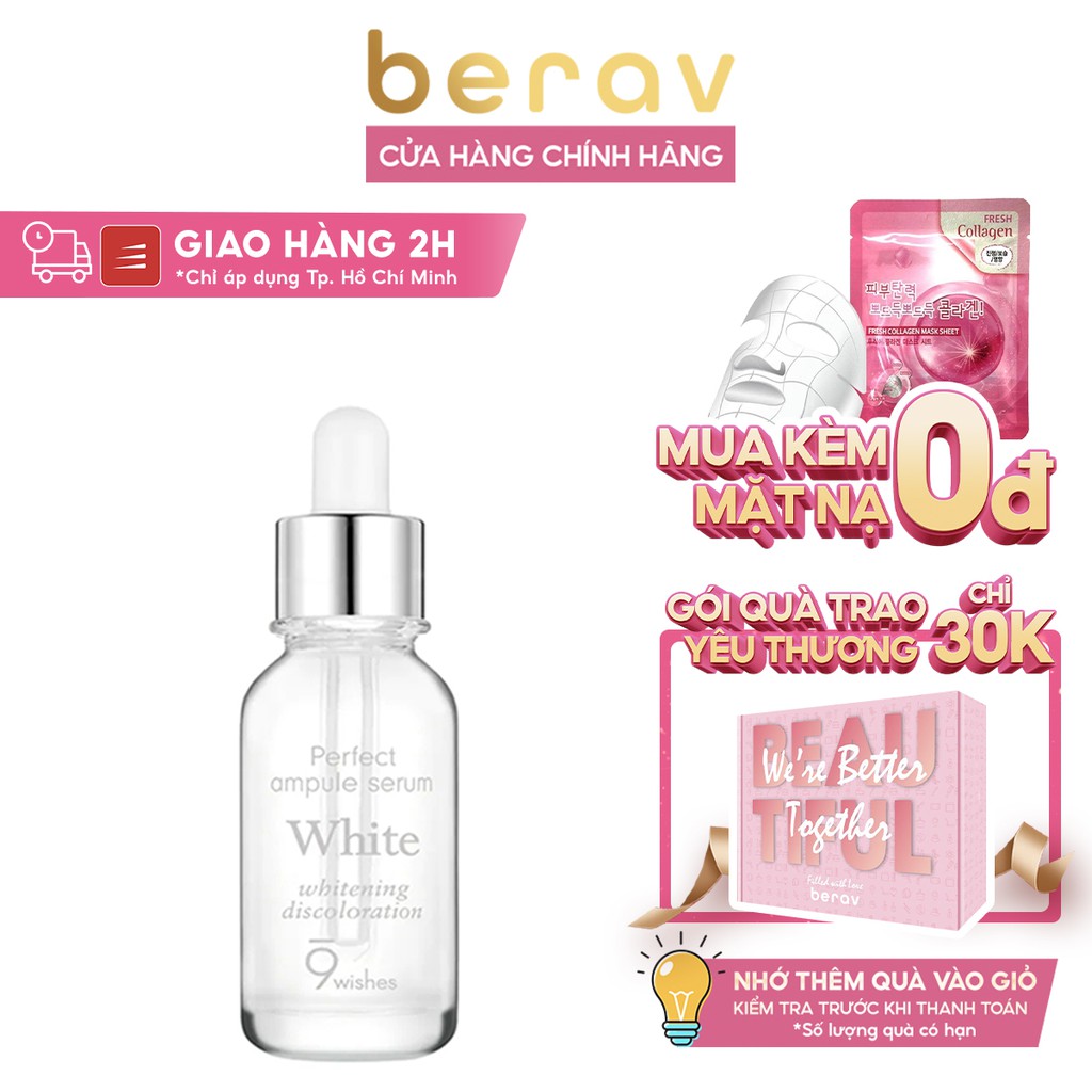 Tinh Chất Cấp Ẩm, Dưỡng Trắng Da 9Wishes Miracle White Ampule Serum 25ml