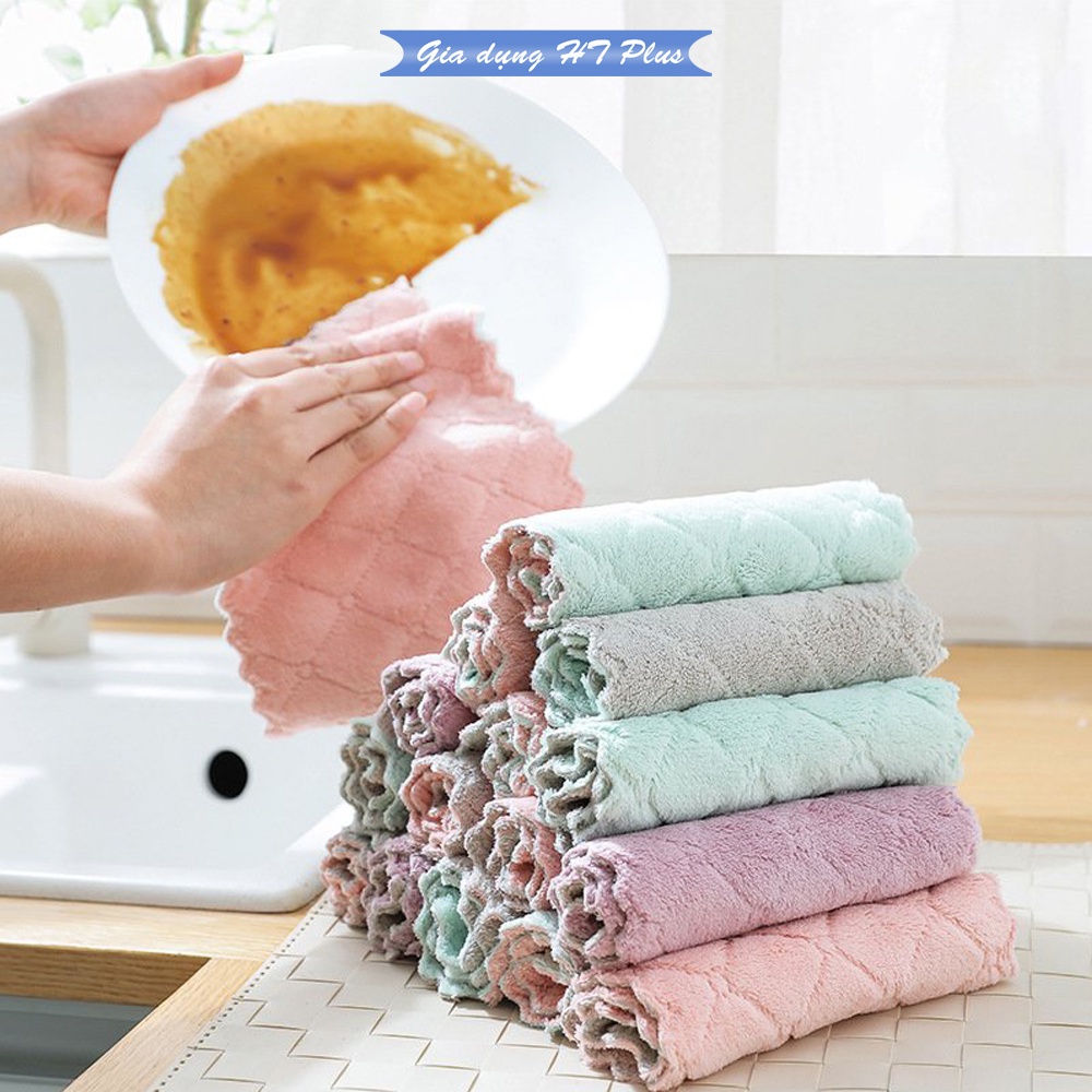 { KT15x20] Khăn lau đa năng, lau bếp, lau bát đĩa, lau dầu mỡ siêu sạch, không để lại vết