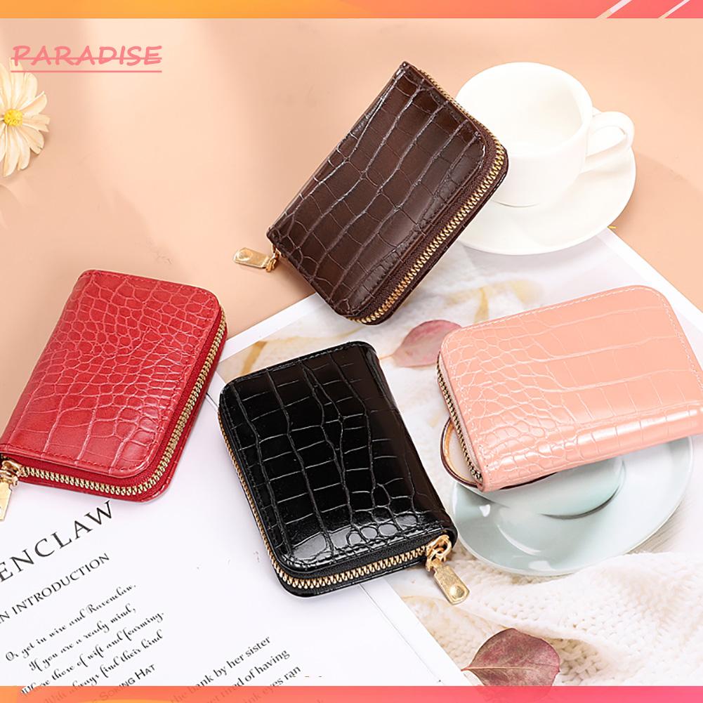 Ví Da PU Họa Tiết Da Cá Sấu Có Khóa Kéo Thời Trang Cho Nữ