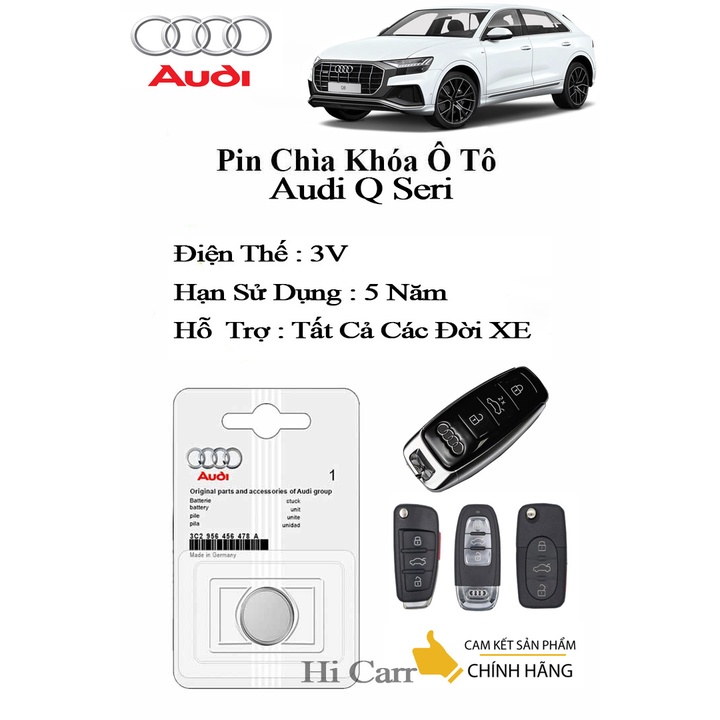 Pin chìa khóa ô tô Audi Q2 /Audi Q3 / Audi Q5 /Audi Q7 / Audi Q8 chính hãng Panasonic