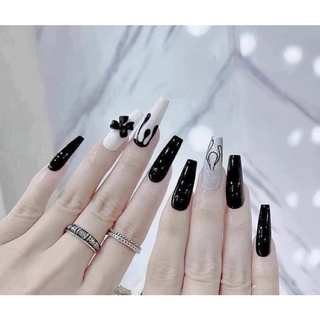 Móng úp, nailbox thiết kế đen sang chảnh