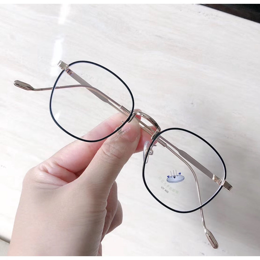 Kính cận Viendo có gọng bằng kim loại chống ánh sáng xanh 0 ~ -6.00 độ cho nam nữ (kính cận có độ cắt theo yêu cầu)